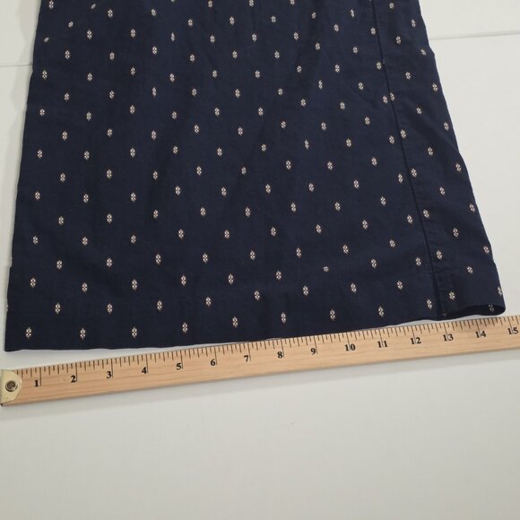 Anthropologie Romper Womens S Navy Geo Pattern Wide Leg Square Neck Ruffle Boho - Picture 8 of 16